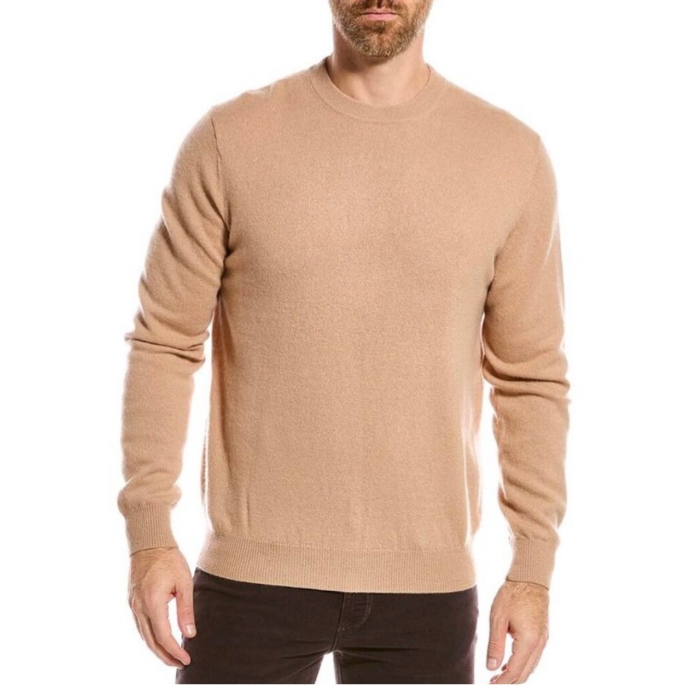 Raffi Cashmere Crewneck Pullover Sweater Men's Size Large Sand Soft Luxurious